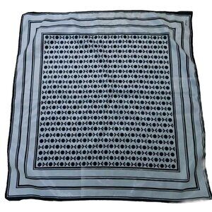 Robinson Golluber Square Scarf Black White Plaid Rolled Edges 26" Read